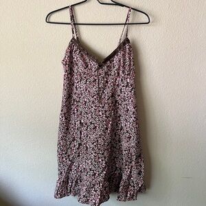 No Boundaries Pink and Brown Floral Mini Dress